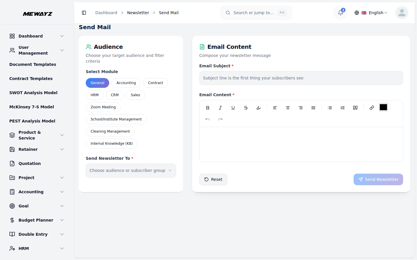 Newsletter composer