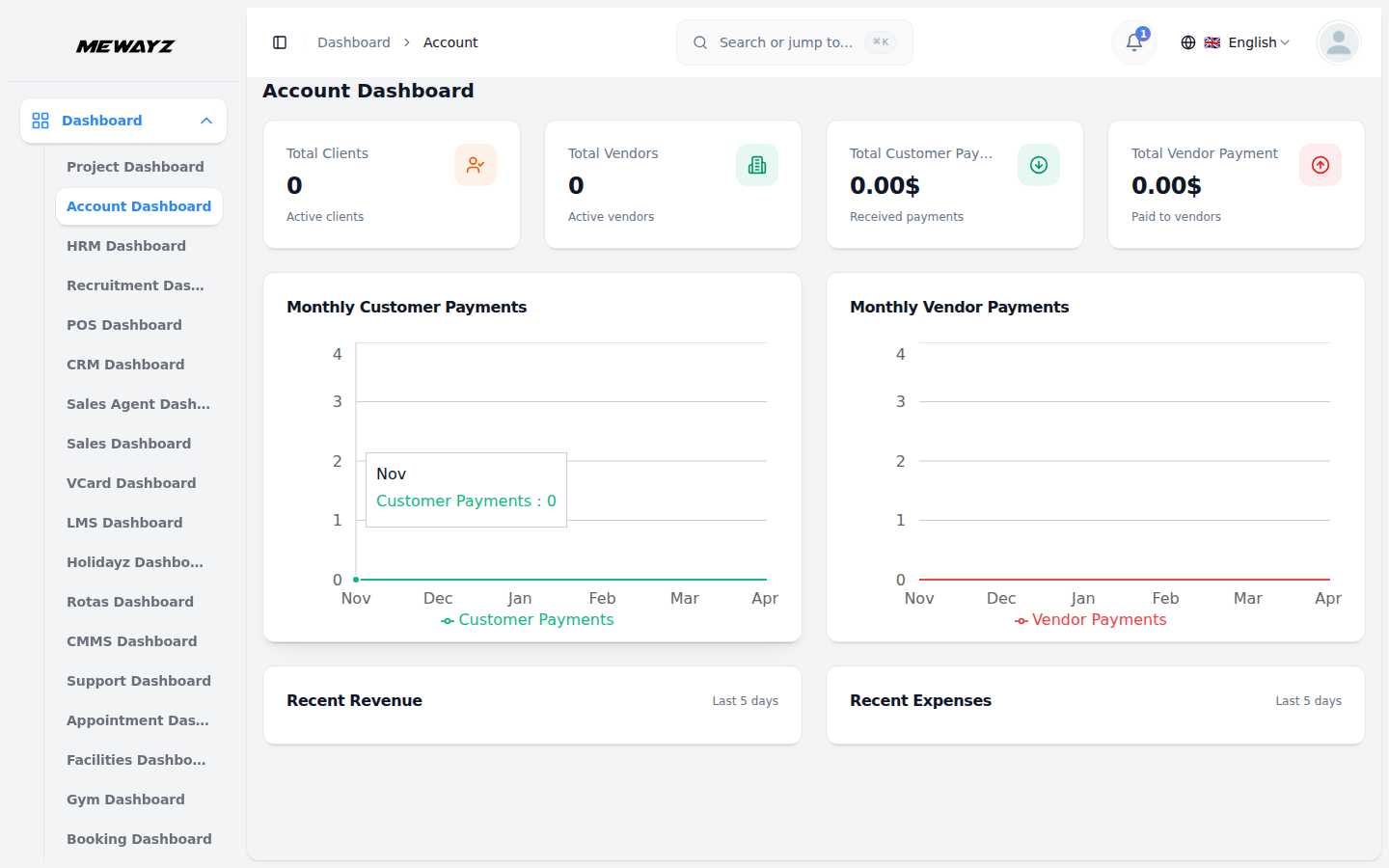Mewayz dashboard — all-in-one business management platform