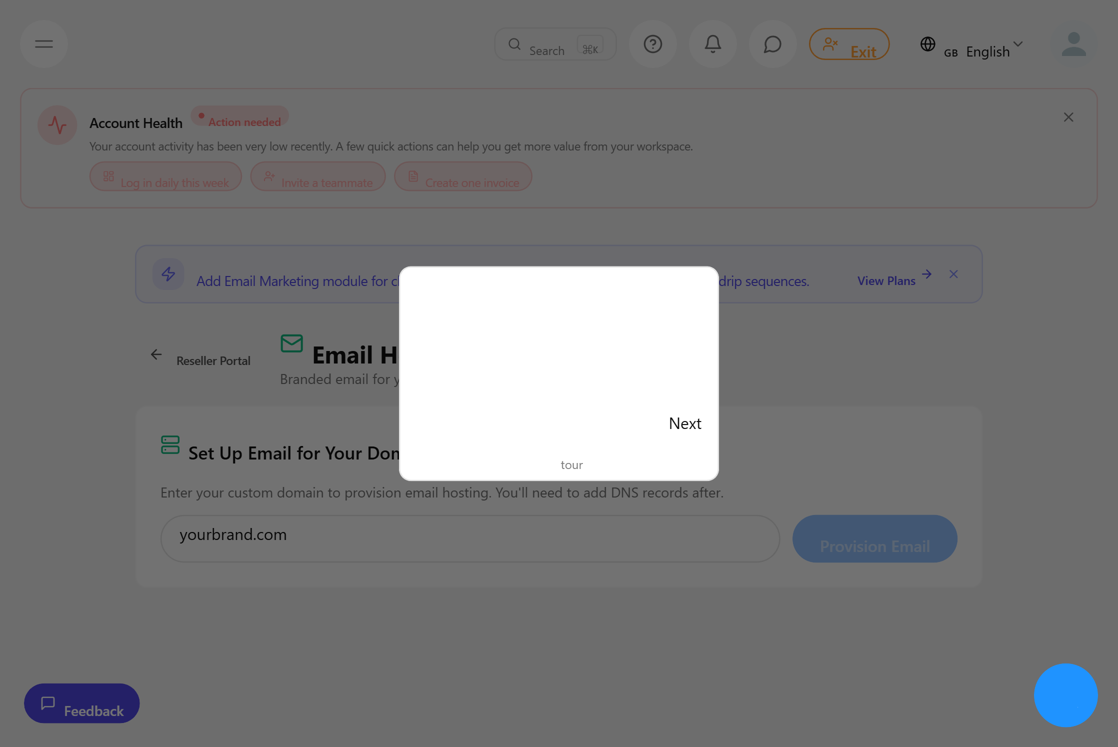 การจัดการโฮสต์อีเมลแบบไวท์เลเบล